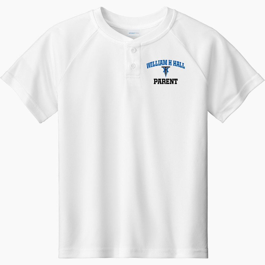 WILLIAM H HALL HIGH SCHOOL Titans <span class="pdp-name-mascot">WILLIAM H HALL TITANS</span> Sport-Tek Youth Posicharge Competitor 2-Button Short-Sleeve Henley