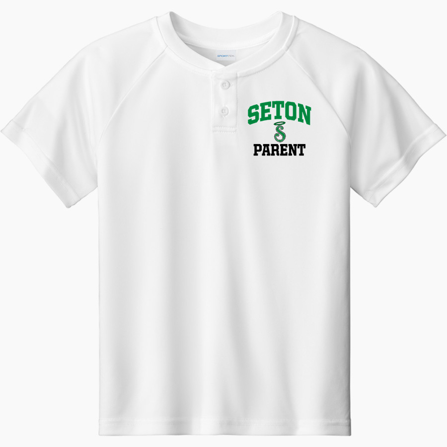 SETON HIGH SCHOOL SAINTS <span class="pdp-name-mascot">SETON SAINTS</span> Sport-Tek Youth Posicharge Competitor 2-Button Short-Sleeve Henley