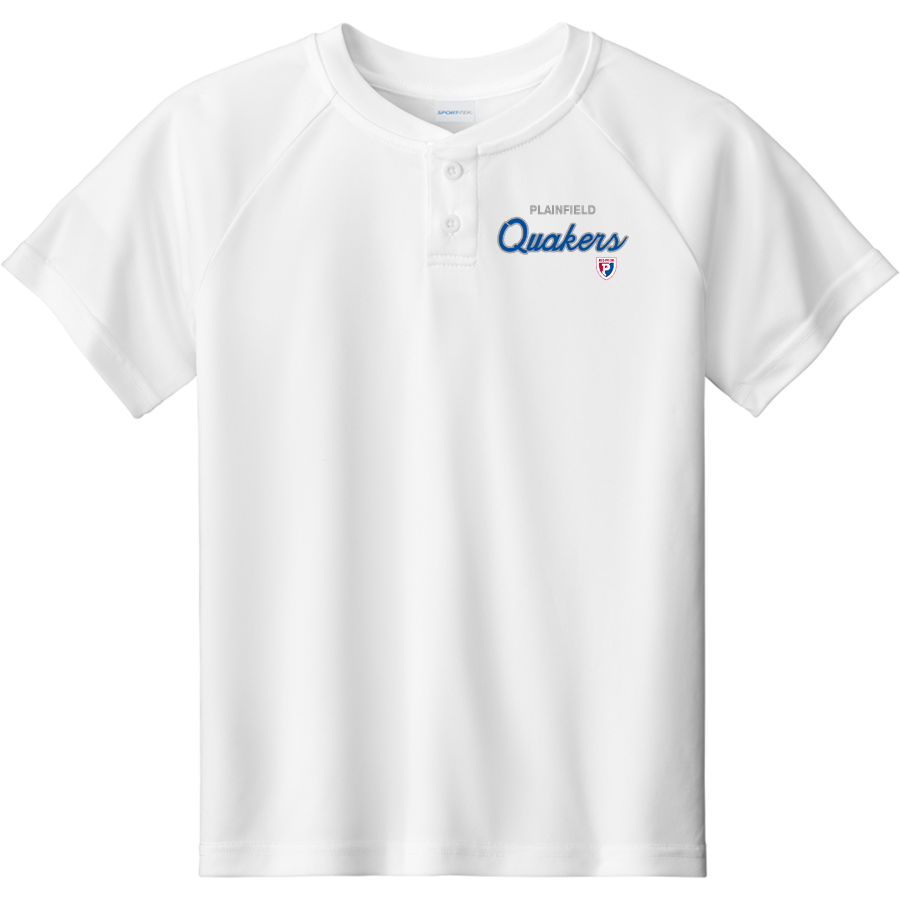 Plainfield Quakers <span class="pdp-name-mascot">Plainfield Quakers</span> Sport-Tek Youth Posicharge Competitor 2-Button Short-Sleeve Henley