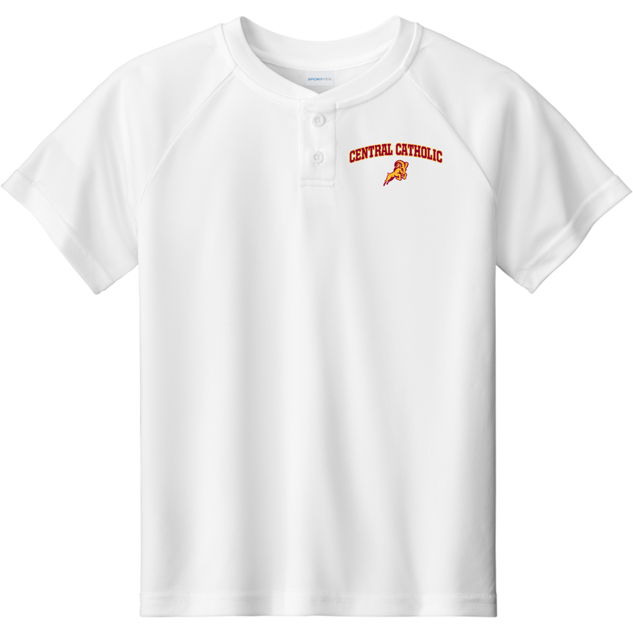 Central Catholic Rams <span class="pdp-name-mascot">Central Catholic Rams</span> Sport-Tek Youth Posicharge Competitor 2-Button Short-Sleeve Henley