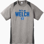 WELCH HIGH SCHOOL WILDCATS Sport-Tek Youth Short Sleeve Colorblock Contender Tee Front Thumbnail