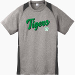 Salem University Tigers <span class="pdp-name-mascot">TIGERS</span> Sport-Tek Youth Short Sleeve Colorblock Contender Tee Front Thumbnail