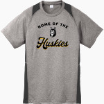 HIGHLAND HIGH SCHOOL HUSKIES Sport-Tek Youth Short Sleeve Colorblock Contender Tee Front Thumbnail