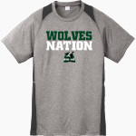 Woods Charter Wolves Sport-Tek Youth Short Sleeve Colorblock Contender Tee Front Thumbnail