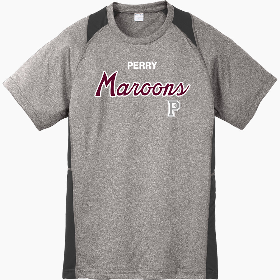 PERRY HIGH SCHOOL MAROONS <span class="pdp-name-mascot">PERRY MAROONS</span> Sport-Tek Youth Short Sleeve Colorblock Contender Tee