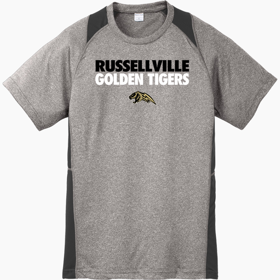 RUSSELLVILLE HIGH SCHOOL GOLDEN TIGERS <span class="pdp-name-mascot">RUSSELLVILLE GOLDEN TIGERS</span> Sport-Tek Youth Short Sleeve Colorblock Contender Tee