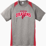 PEKIN COMMUNITY HIGH SCHOOL DRAGONS Sport-Tek Youth Short Sleeve Colorblock Contender Tee Front Thumbnail