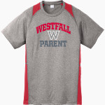 WESTFALL HIGH SCHOOL MUSTANGS <span class="pdp-name-mascot">WESTFALL MUSTANGS</span> Sport-Tek Youth Short Sleeve Colorblock Contender Tee Front Thumbnail