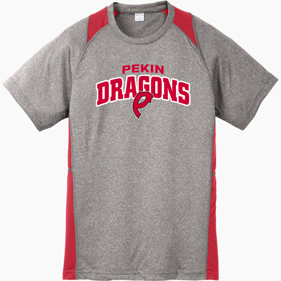 PEKIN COMMUNITY HIGH SCHOOL DRAGONS Sport-Tek Youth Short Sleeve Colorblock Contender Tee