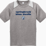 Springbrook Blue Devils <span class="pdp-name-mascot">Springbrook Blue Devils</span> Sport-Tek Youth Short Sleeve Colorblock Contender Tee Front Thumbnail