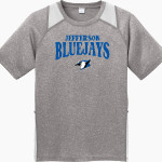 JEFFERSON HIGH SCHOOL BLUEJAYS <span class="pdp-name-mascot">JEFFERSON BLUEJAYS</span> Sport-Tek Youth Short Sleeve Colorblock Contender Tee Front Thumbnail