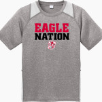 SANTIAM CHRISTIAN HIGH SCHOOL EAGLES <span class="pdp-name-mascot">SANTIAM CHRISTIAN EAGLES</span> Sport-Tek Youth Short Sleeve Colorblock Contender Tee Front Thumbnail