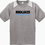 MIDLAKES HIGH SCHOOL SCREAMING EAGLES <span class="pdp-name-mascot">MIDLAKES SCREAMING EAGLES</span> Sport-Tek Youth Short Sleeve Colorblock Contender Tee Front Thumbnail