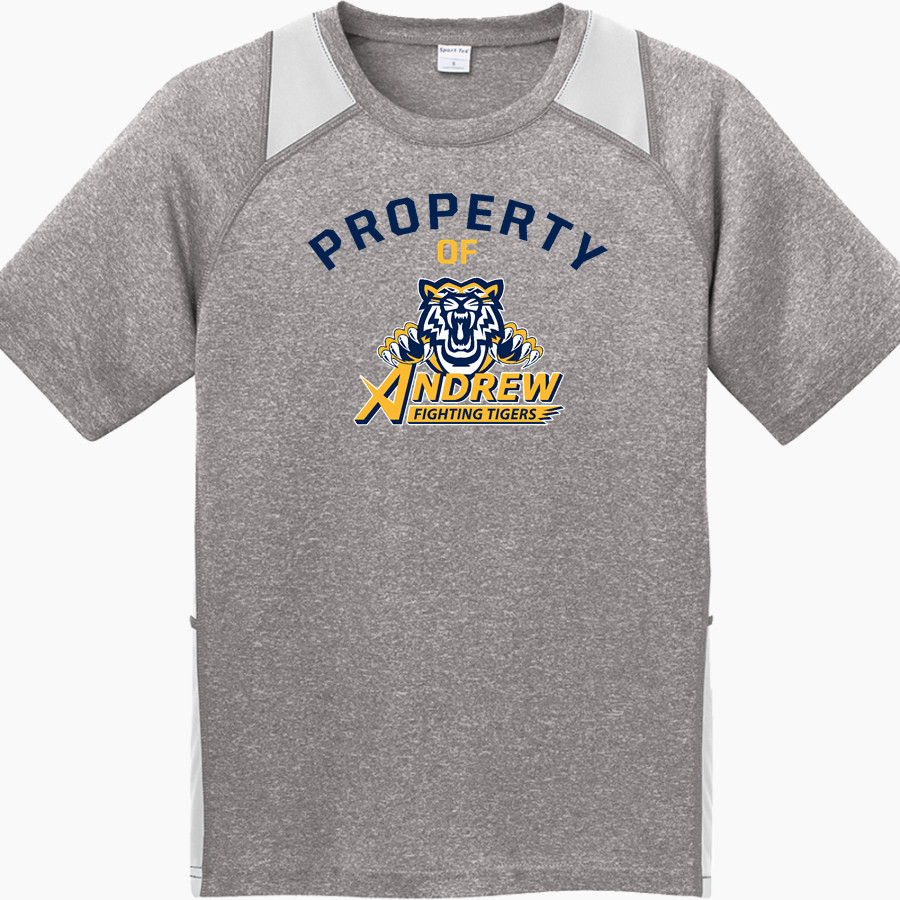 Andrew Tigers <span class="pdp-name-mascot">Andrew College Tigers</span> Sport-Tek Youth Short Sleeve Colorblock Contender Tee