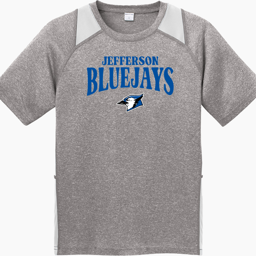 JEFFERSON HIGH SCHOOL BLUEJAYS <span class="pdp-name-mascot">JEFFERSON BLUEJAYS</span> Sport-Tek Youth Short Sleeve Colorblock Contender Tee