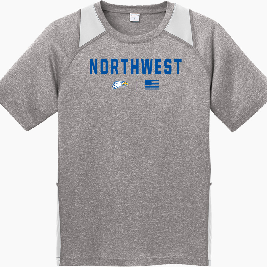 Northwest University Eagles Online Store <span class="pdp-name-mascot">Northwest Eagles</span> Sport-Tek Youth Short Sleeve Colorblock Contender Tee