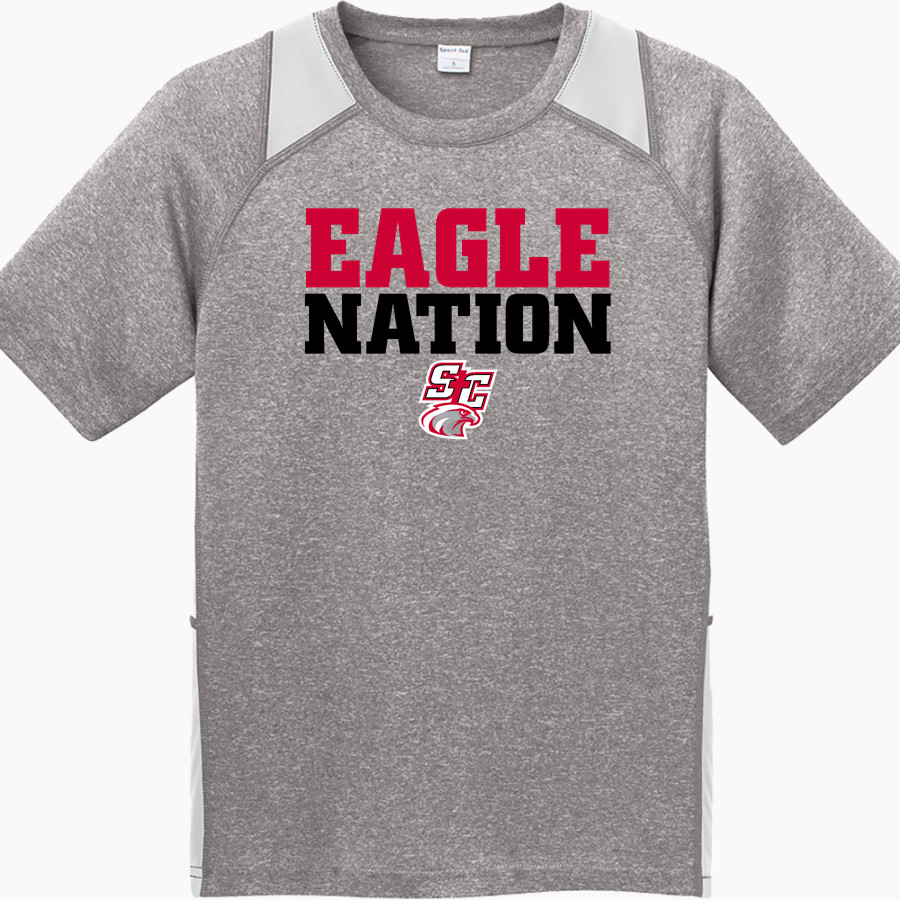 SANTIAM CHRISTIAN HIGH SCHOOL EAGLES <span class="pdp-name-mascot">SANTIAM CHRISTIAN EAGLES</span> Sport-Tek Youth Short Sleeve Colorblock Contender Tee