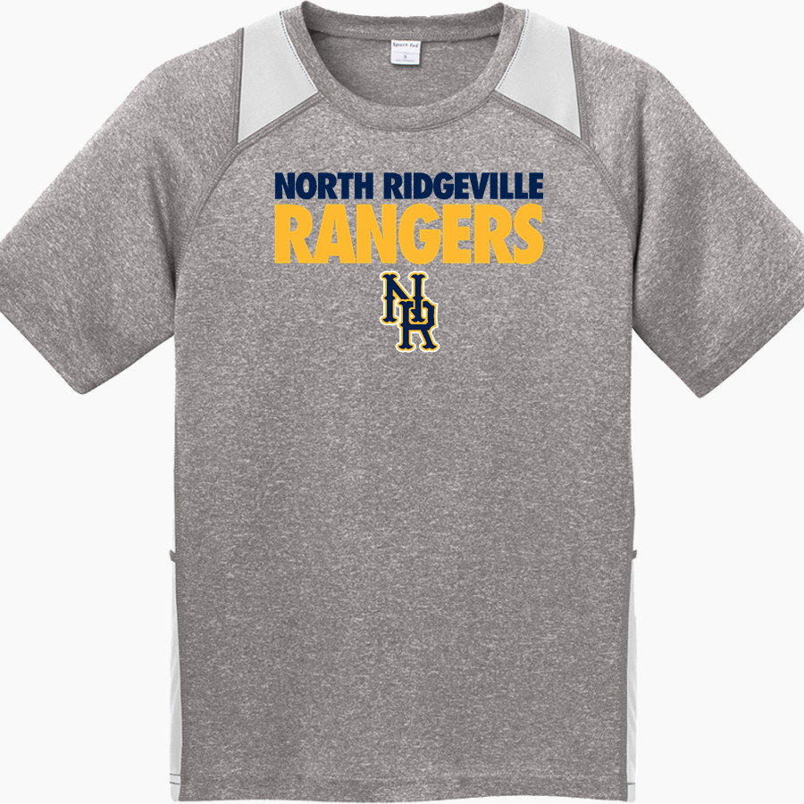 NORTH RIDGEVILLE HIGH SCHOOL RANGERS <span class="pdp-name-mascot">NORTH RIDGEVILLE RANGERS</span> Sport-Tek Youth Short Sleeve Colorblock Contender Tee