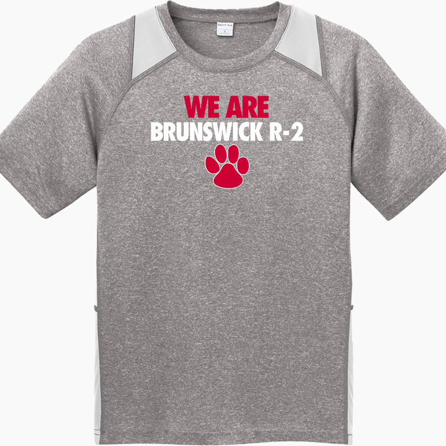 BRUNSWICK R-2 HIGH SCHOOL WILDCATS Sport-Tek Youth Short Sleeve Colorblock Contender Tee