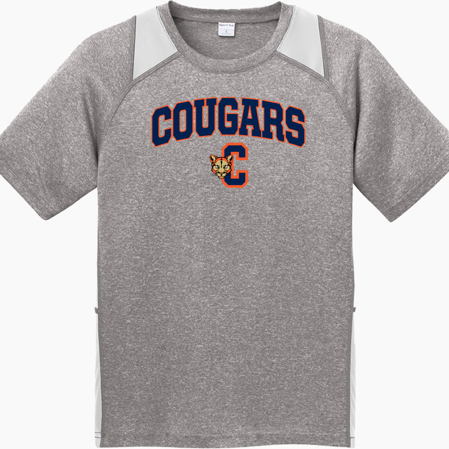 Clinton Cougars <span class="pdp-name-mascot">Clinton Cougars</span> Sport-Tek Youth Short Sleeve Colorblock Contender Tee