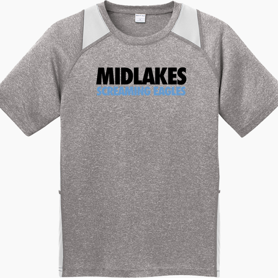 MIDLAKES HIGH SCHOOL SCREAMING EAGLES <span class="pdp-name-mascot">MIDLAKES SCREAMING EAGLES</span> Sport-Tek Youth Short Sleeve Colorblock Contender Tee