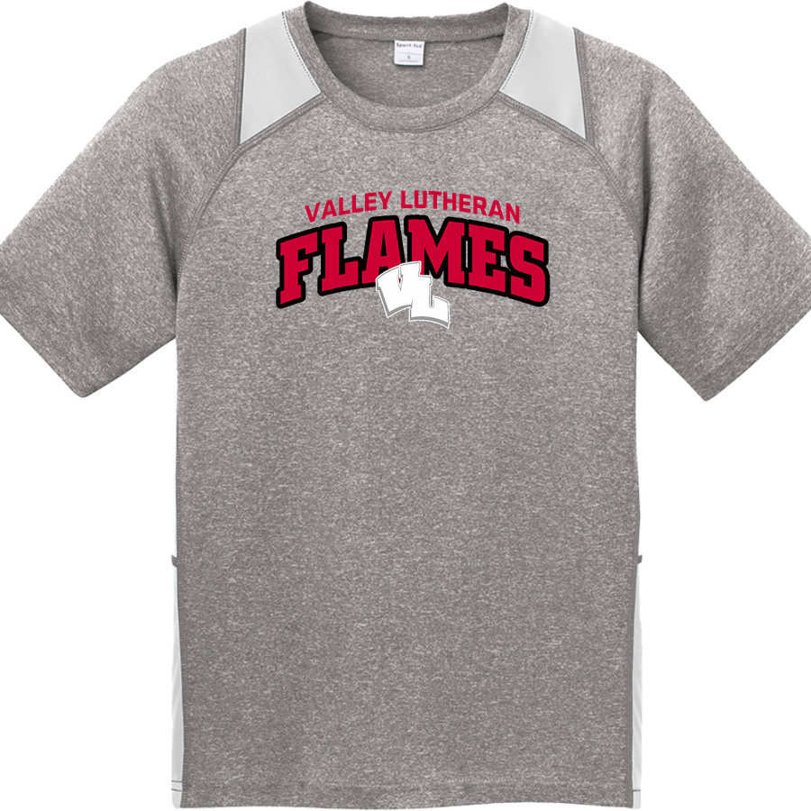 Valley Lutheran Flames <span class="pdp-name-mascot">Valley Lutheran High School Flames</span> Sport-Tek Youth Short Sleeve Colorblock Contender Tee