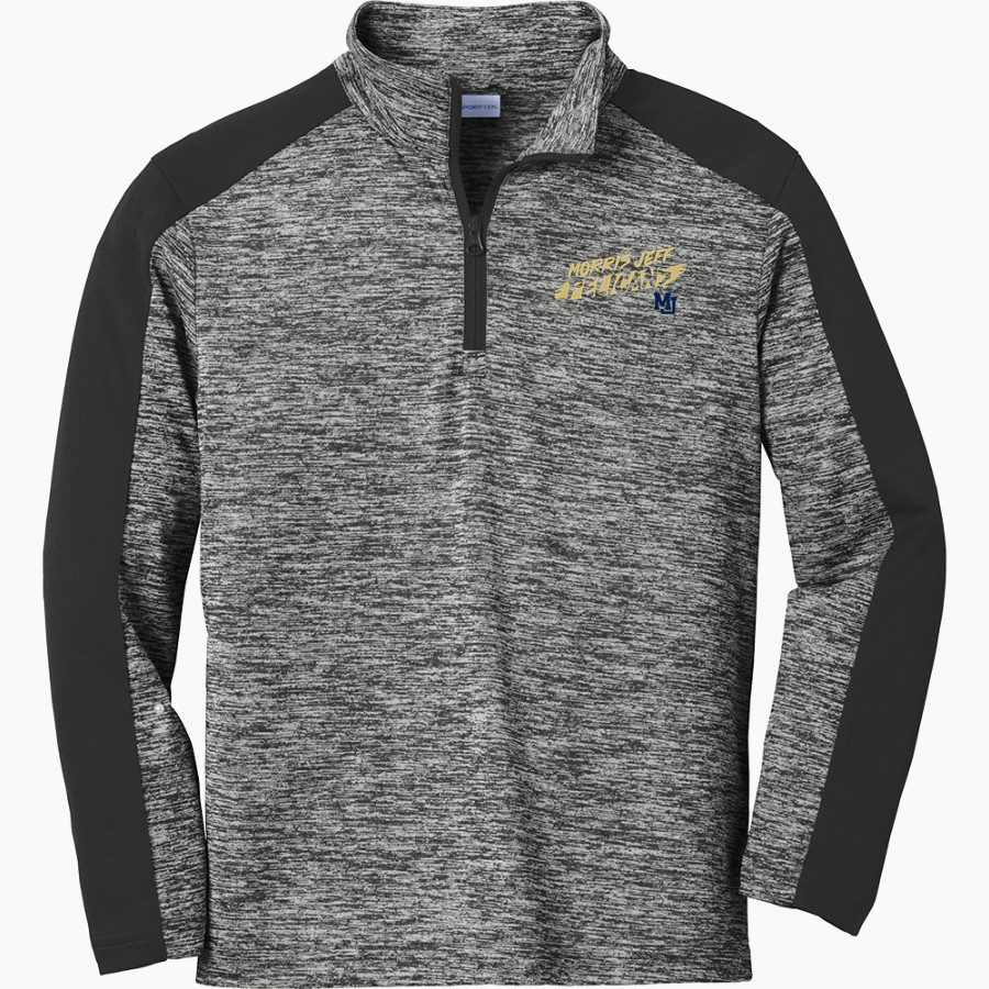 Morris Jeff Pelicans Sport-Tek Youth PosiCharge Electric Heather Colorblock 1/4-Zip Pullover
