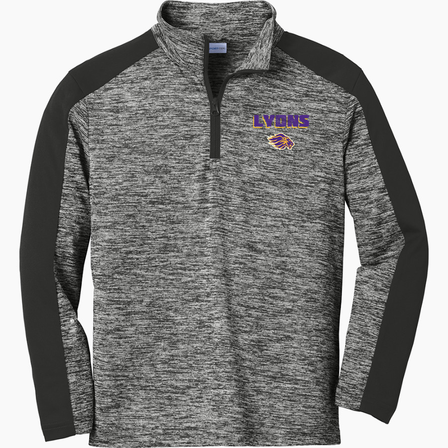LYON COUNTY HIGH SCHOOL LYONS Sport-Tek Youth PosiCharge Electric Heather Colorblock 1/4-Zip Pullover