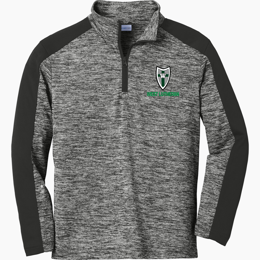 West Lutheran Warriors Sport-Tek Youth PosiCharge Electric Heather Colorblock 1/4-Zip Pullover