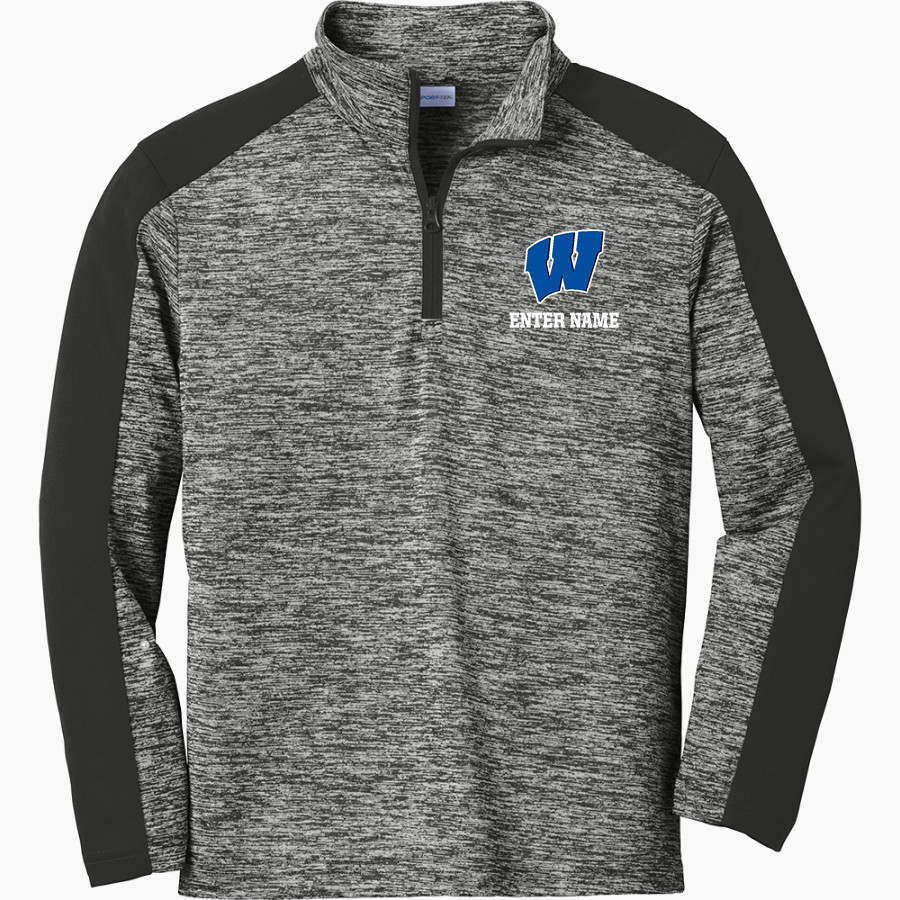 WINDSOR ACADEMY KNIGHTS <span class="pdp-name-mascot">WINDSOR ACADEMY KNIGHTS</span> Sport-Tek Youth PosiCharge Electric Heather Colorblock 1/4-Zip Pullover
