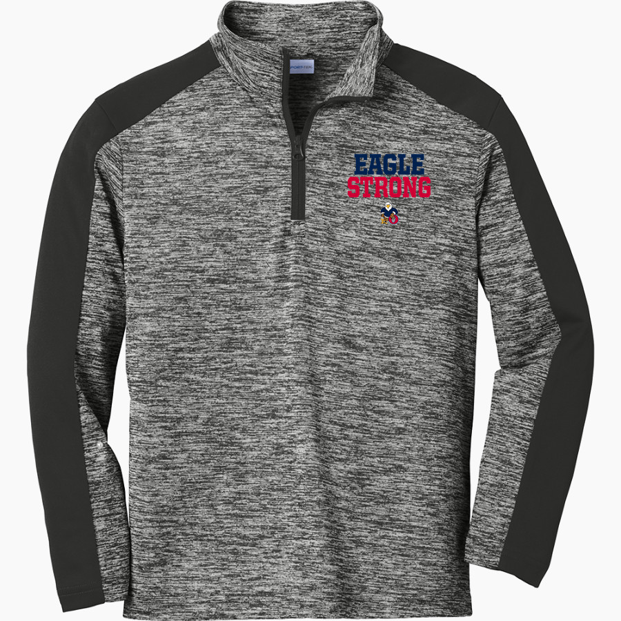 Oswalt Eagles <span class="pdp-name-mascot">Oswalt Academy Eagles</span> Sport-Tek Youth PosiCharge Electric Heather Colorblock 1/4-Zip Pullover