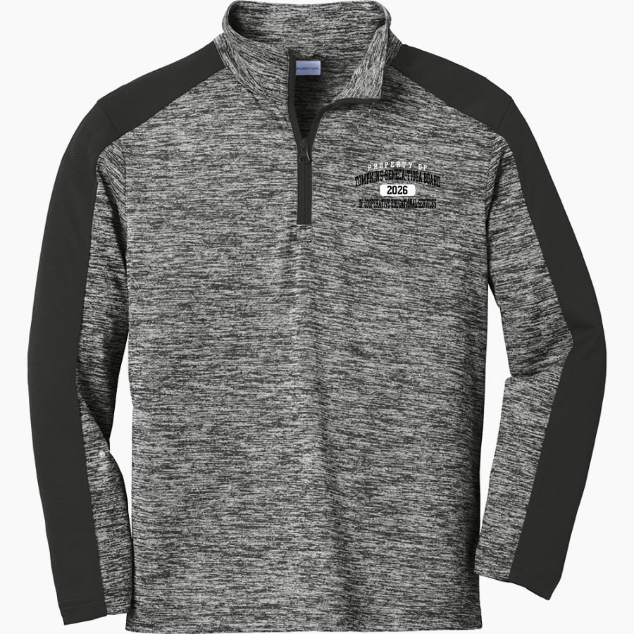 TST BOCES TST BOCES <span class="pdp-name-mascot">Tompkins-Seneca-Tioga Board of Cooperative Educational Services</span> Sport-Tek Youth PosiCharge Electric Heather Colorblock 1/4-Zip Pullover