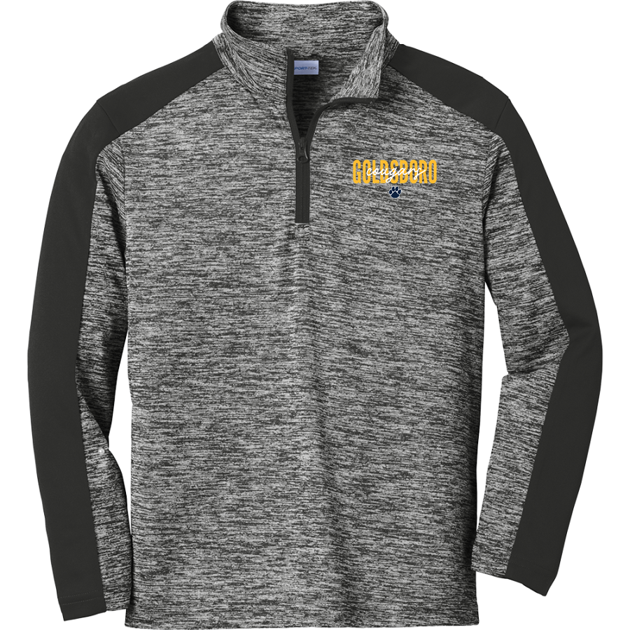 Goldsboro Cougars <span class="pdp-name-mascot">Goldsboro Cougars</span> Sport-Tek Youth PosiCharge Electric Heather Colorblock 1/4-Zip Pullover