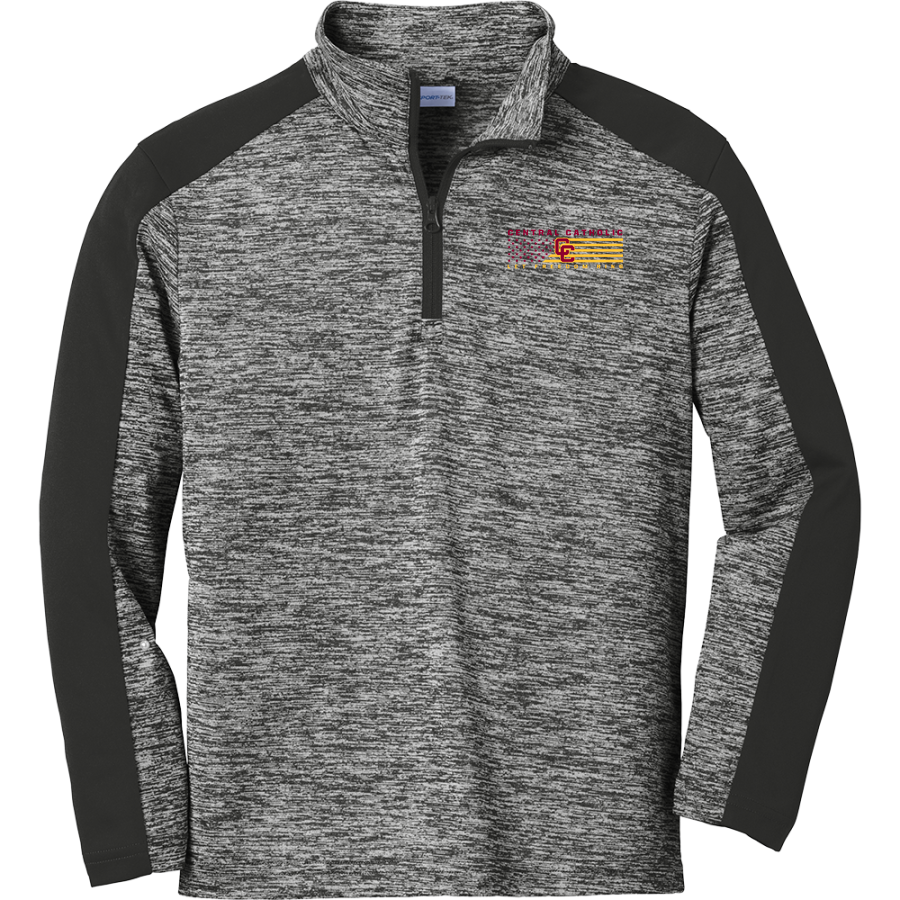 Central Catholic Rams <span class="pdp-name-mascot">Central Catholic Rams</span> Sport-Tek Youth PosiCharge Electric Heather Colorblock 1/4-Zip Pullover