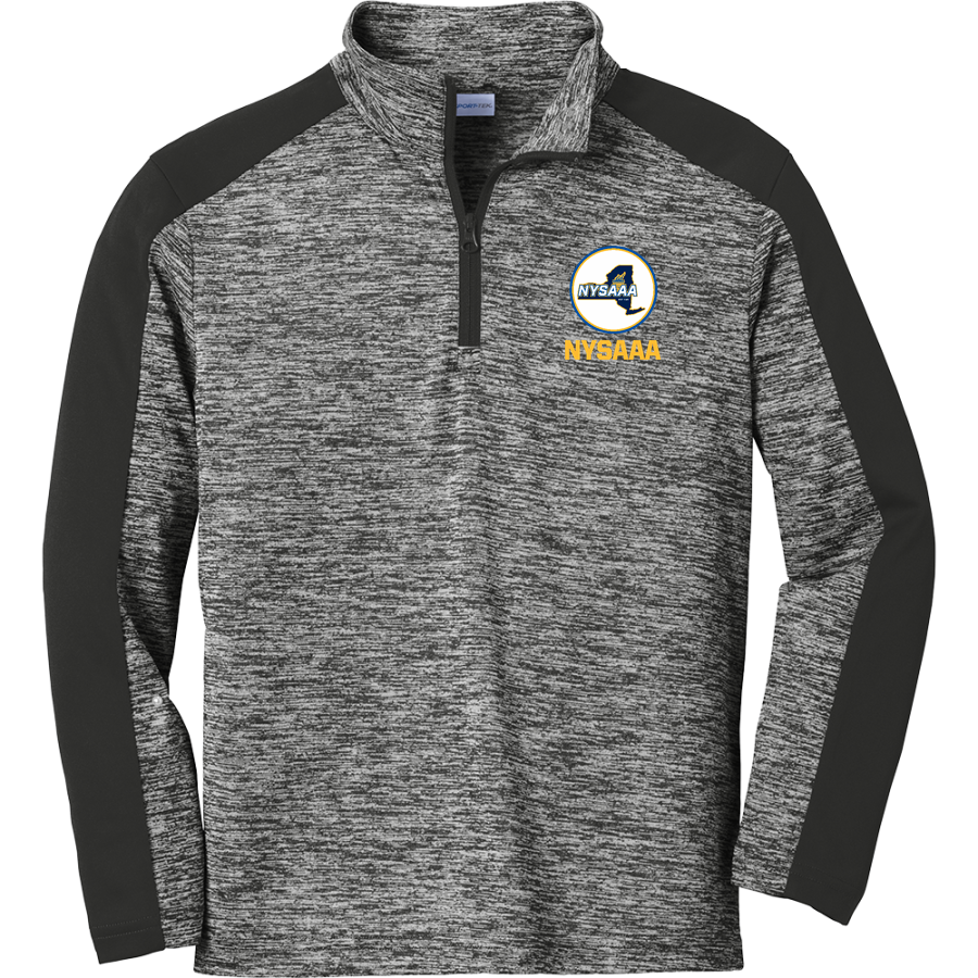 New York State Athletic Administrators Association <span class="pdp-name-mascot">New York State Athletic Administrators Association</span> Sport-Tek Youth PosiCharge Electric Heather Colorblock 1/4-Zip Pullover