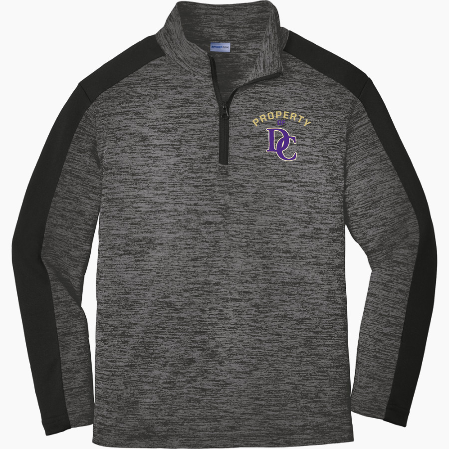 Defiance College Yellow Jackets Sport-Tek Youth PosiCharge Electric Heather Colorblock 1/4-Zip Pullover