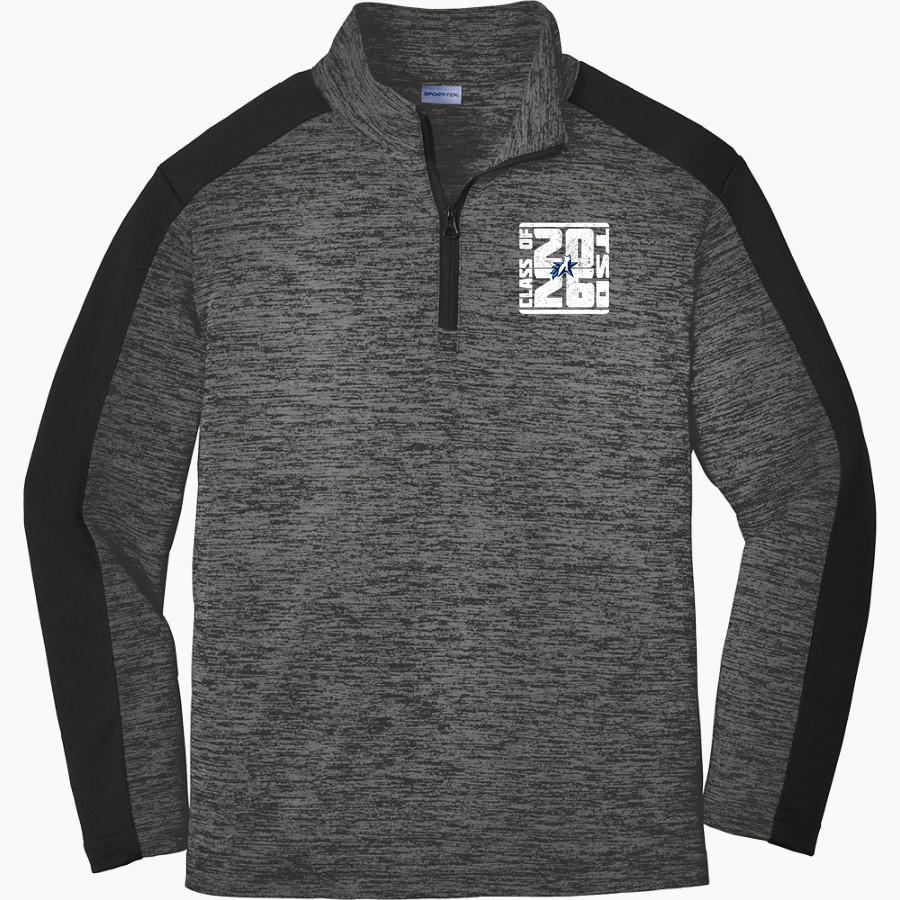 Texas School for the Deaf Sport-Tek Youth PosiCharge Electric Heather Colorblock 1/4-Zip Pullover