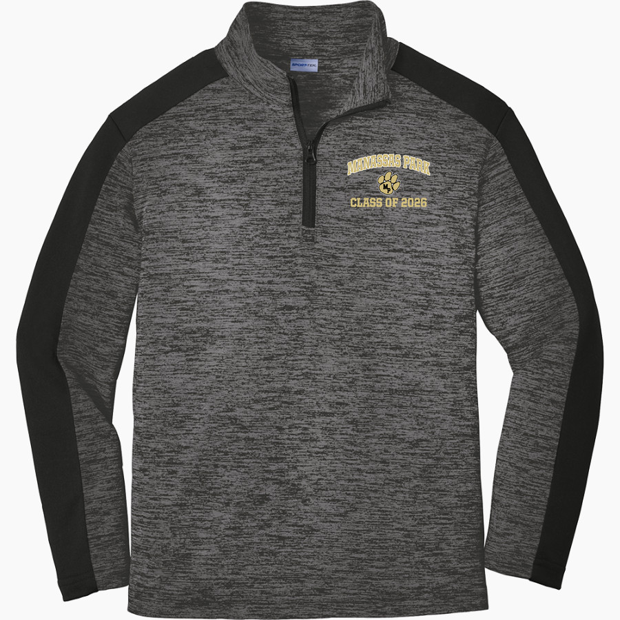 Manassas Park Cougars Sport-Tek Youth PosiCharge Electric Heather Colorblock 1/4-Zip Pullover