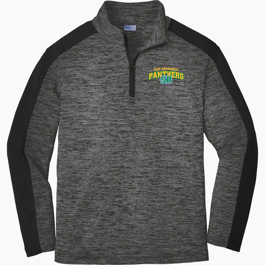 San Domenico Panthers <span class="pdp-name-mascot">San Domenico Panthers</span> Sport-Tek Youth PosiCharge Electric Heather Colorblock 1/4-Zip Pullover