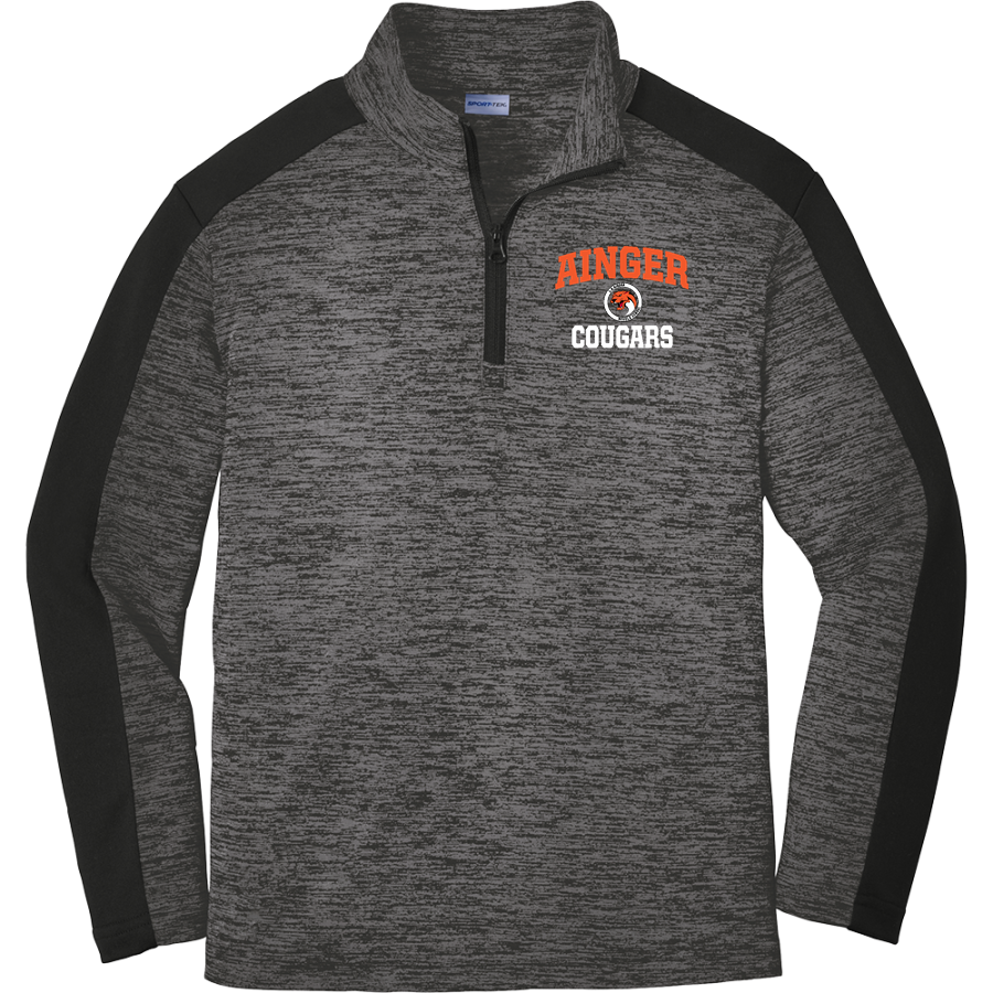 Ainger Cougars <span class="pdp-name-mascot">Ainger Cougars</span> Sport-Tek Youth PosiCharge Electric Heather Colorblock 1/4-Zip Pullover