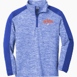 Johnson Atom Smashers <span class="pdp-name-mascot">Sol C. Johnson Atom Smashers</span> Sport-Tek Youth PosiCharge Electric Heather Colorblock 1/4-Zip Pullover Front Thumbnail