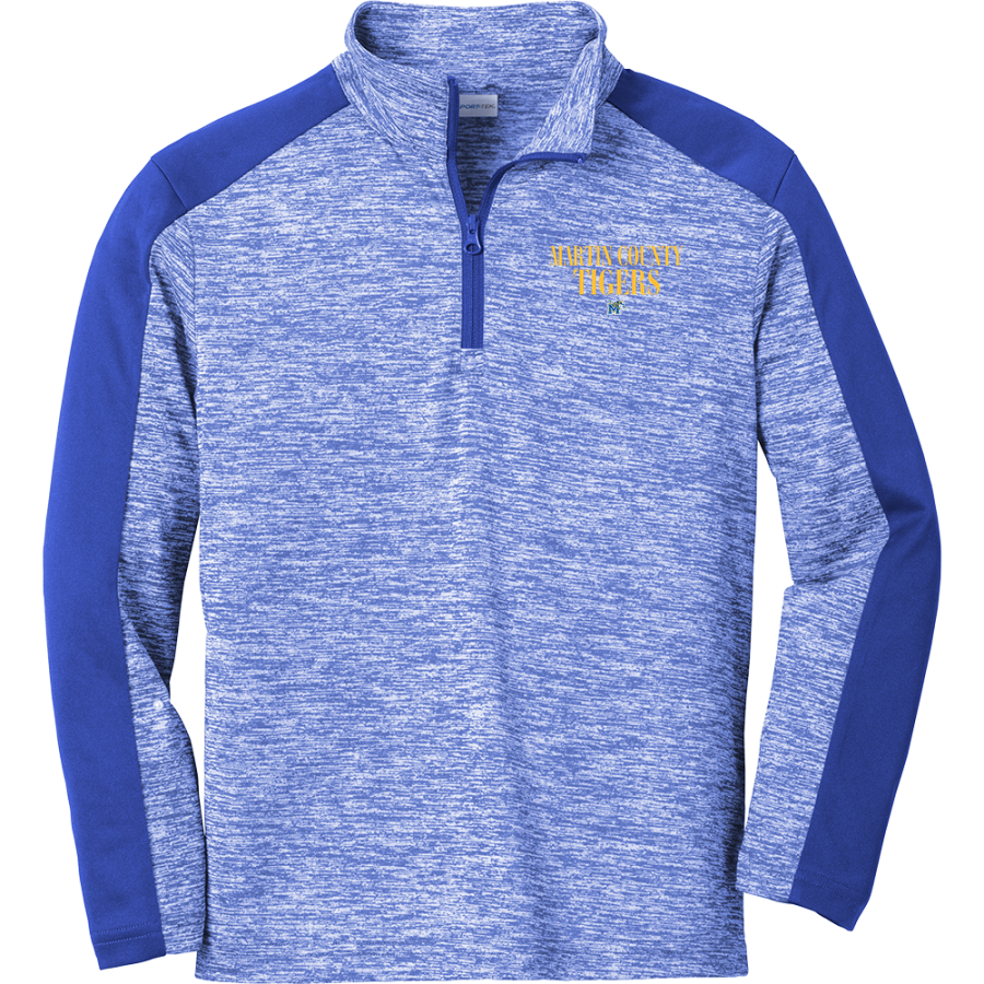 MARTIN COUNTY HIGH SCHOOL TIGERS <span class="pdp-name-mascot">MARTIN COUNTY TIGERS</span> Sport-Tek Youth PosiCharge Electric Heather Colorblock 1/4-Zip Pullover