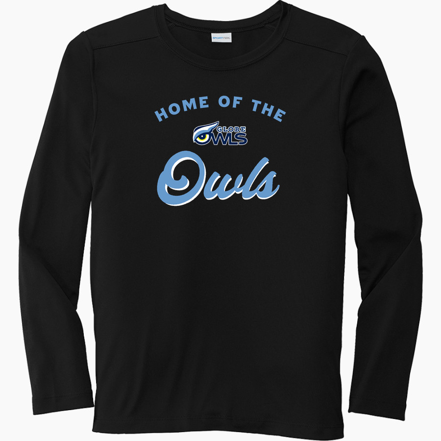 The GLOBE Academy Owls Sport-Tek Youth Posi-UV Pro Long Sleeve T-Shirt