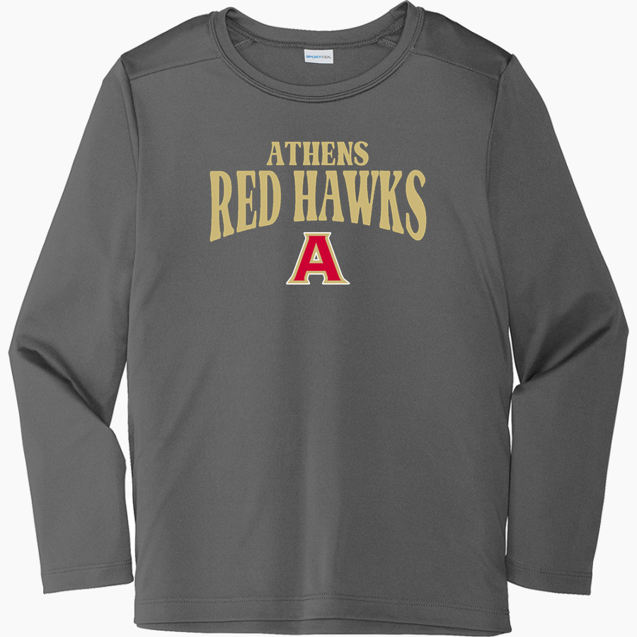ATHENS HIGH SCHOOL RED HAWKS <span class="pdp-name-mascot">ATHENS RED HAWKS</span> Sport-Tek Youth Posi-UV Pro Long Sleeve T-Shirt
