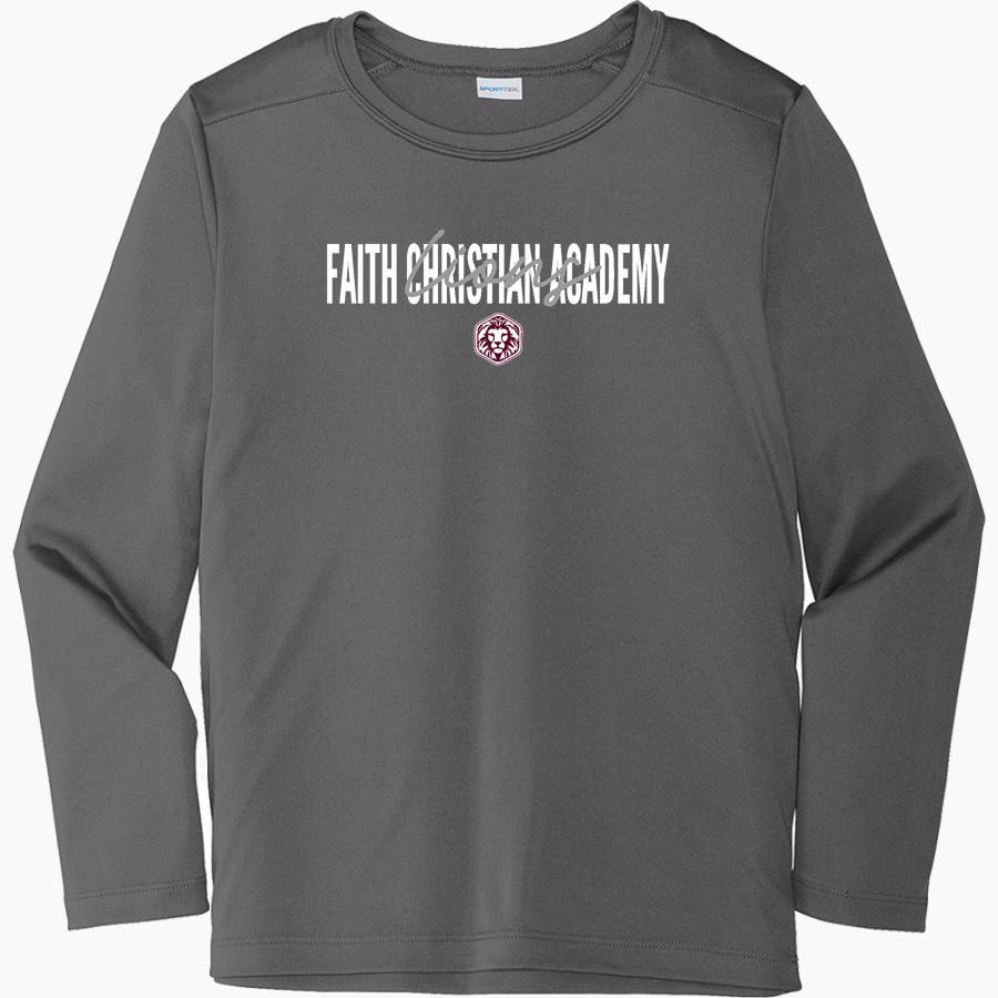 FAITH CHRISTIAN ACADEMY LIONS <span class="pdp-name-mascot">FAITH LIONS</span> Sport-Tek Youth Posi-UV Pro Long Sleeve T-Shirt