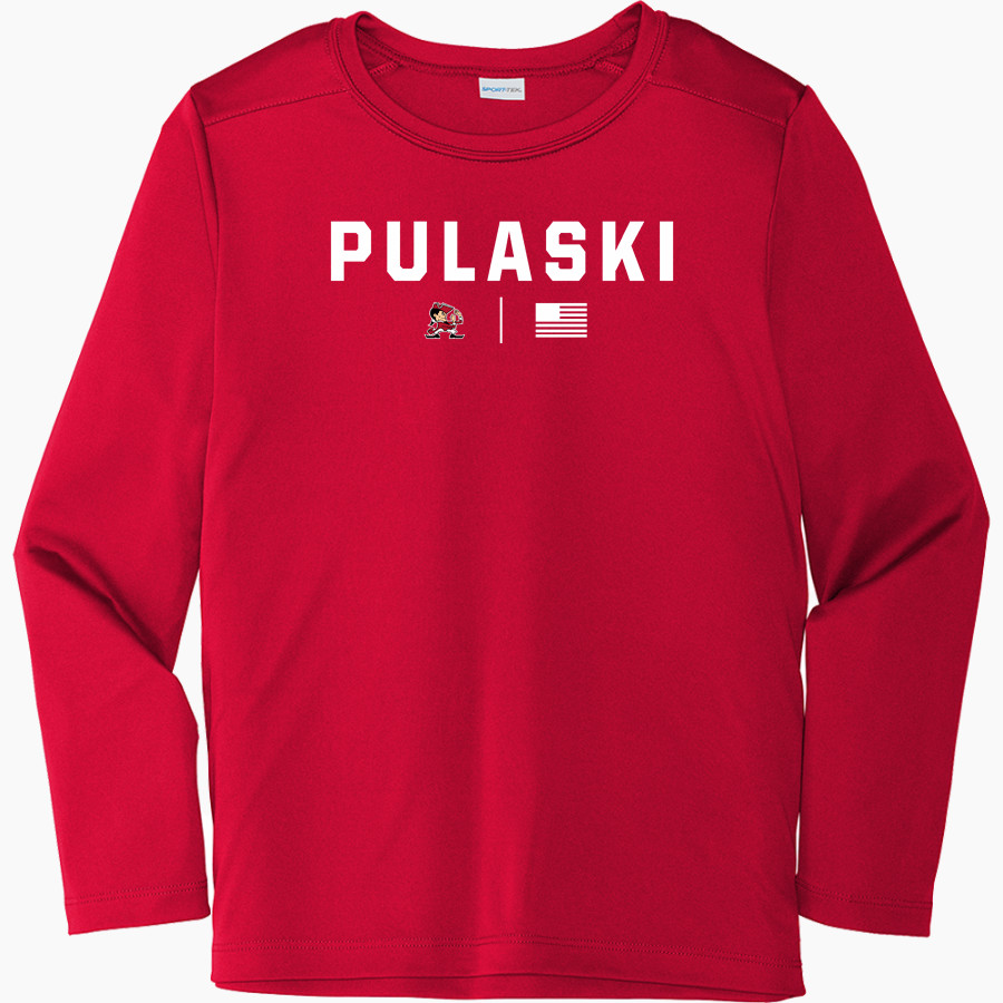 Pulaski Red Raiders <span class="pdp-name-mascot">Pulaski Red Reaiders</span> Sport-Tek Youth Posi-UV Pro Long Sleeve T-Shirt