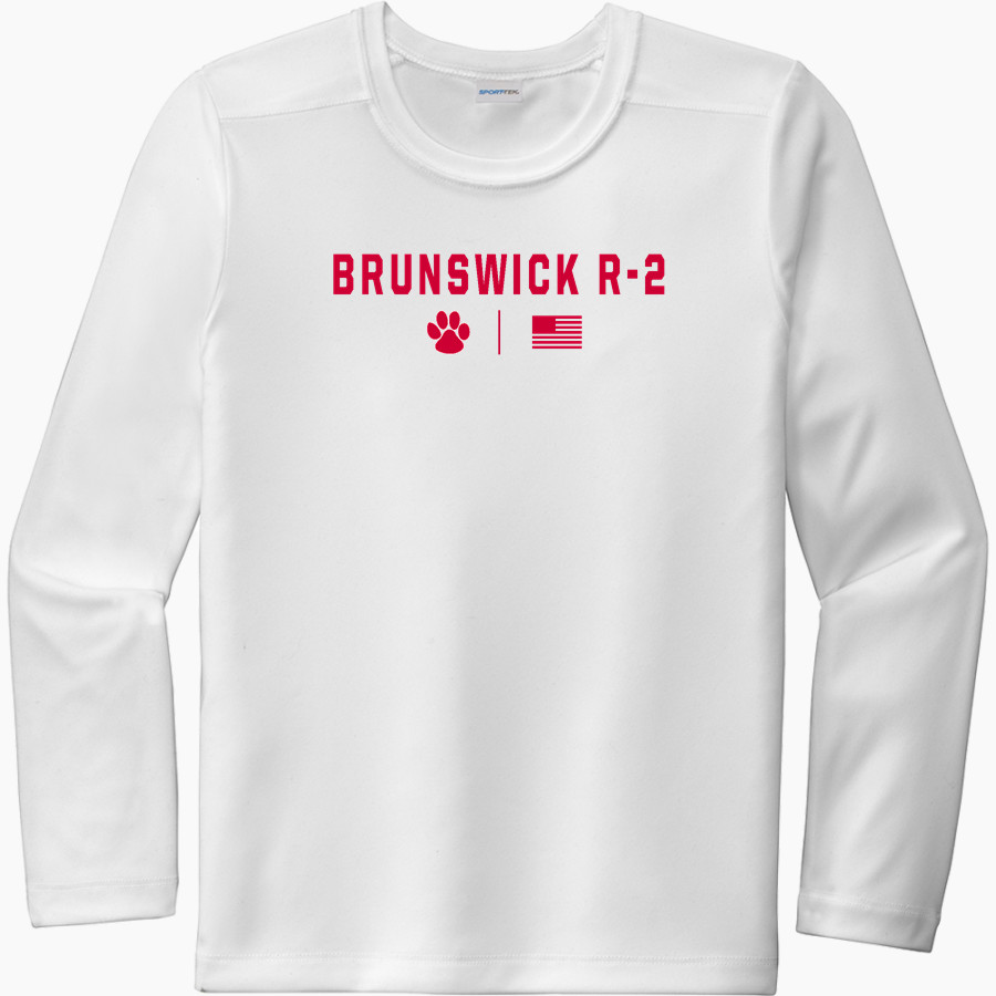 BRUNSWICK R-2 HIGH SCHOOL WILDCATS Sport-Tek Youth Posi-UV Pro Long Sleeve T-Shirt
