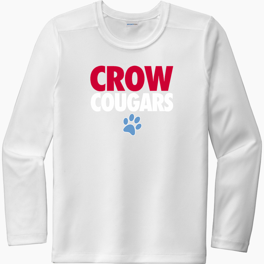 CROW HIGH SCHOOL Cougars Online Store <span class="pdp-name-mascot">CROW COUGARS</span> Sport-Tek Youth Posi-UV Pro Long Sleeve T-Shirt