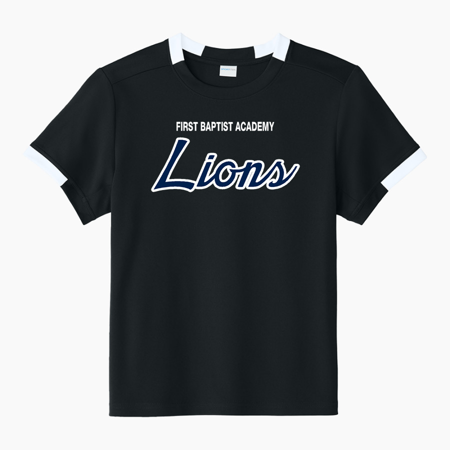 First Baptist Academy Lions <span class="pdp-name-mascot">First Baptist Academy Lions</span> Sport-Tek Youth Club Short Sleeve Crew