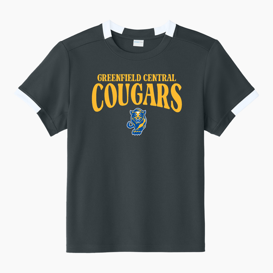 Greenfield Central Cougars Online Store <span class="pdp-name-mascot">Greenfield-Central Cougars</span> Sport-Tek Youth Club Short Sleeve Crew